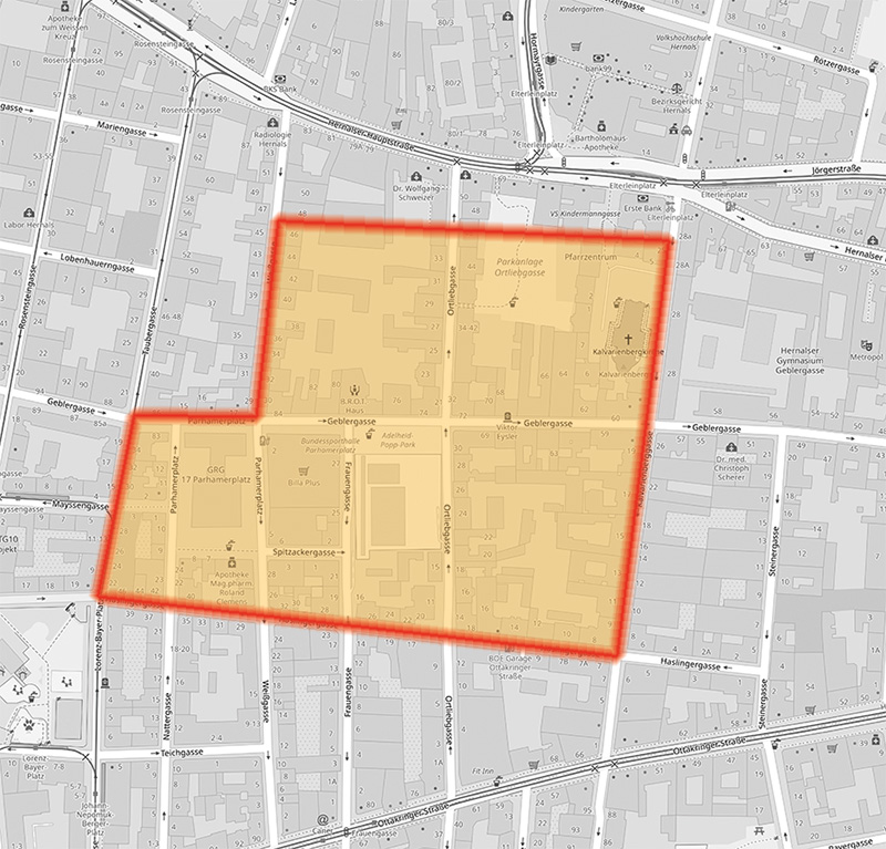 Untersuchtes Viertel des Gutachtens 2; Grafik: MVÖ