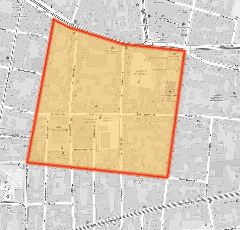 Untersuchtes Viertel des Gutachtens 4; Grafik: MVÖ